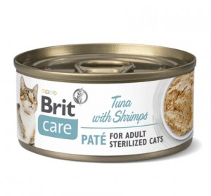 Brit Care Cat Sterilized Tuna Pate & Shrimps puszka 70g