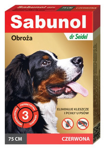 DermaPharm Sabunol GPI Obroża przeciw pchłom dla psa czerwona 75cm