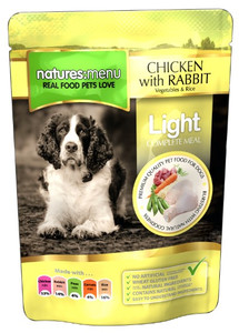 Natures Menu Pies Light - kurczak królik warzywa i ryż saszetka 300g