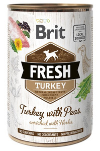 Brit Fresh Dog Turkey with Peas puszka 400g