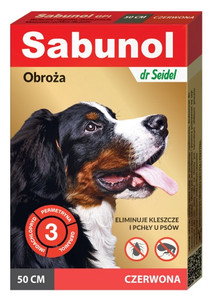 DermaPharm Sabunol GPI Obroża przeciw pchłom dla psa czerwona 50cm