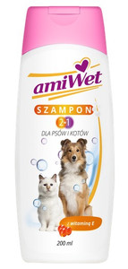 Amiwet Szampon 2w1 dla psów i kotów z witaminą E 200ml